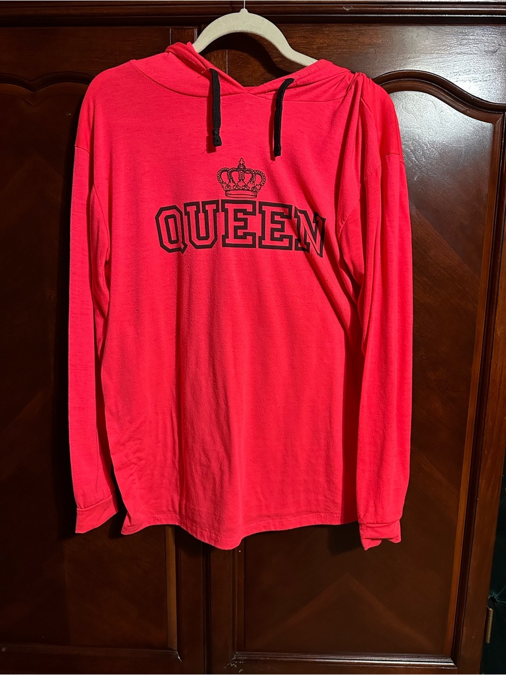 Brooks Bright Pink Hooded Pullover with Black Drawstrings